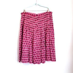 J Crew Floral Womens Mid Skirt Size 18 Mauve Red Whimsical Cottagecore Prairie